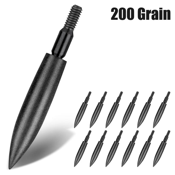 12PCS Screw-in Archery Field Points - Durable Steel Tips for Crossbow, Recurve Bow, Compound Bow, and Hunting