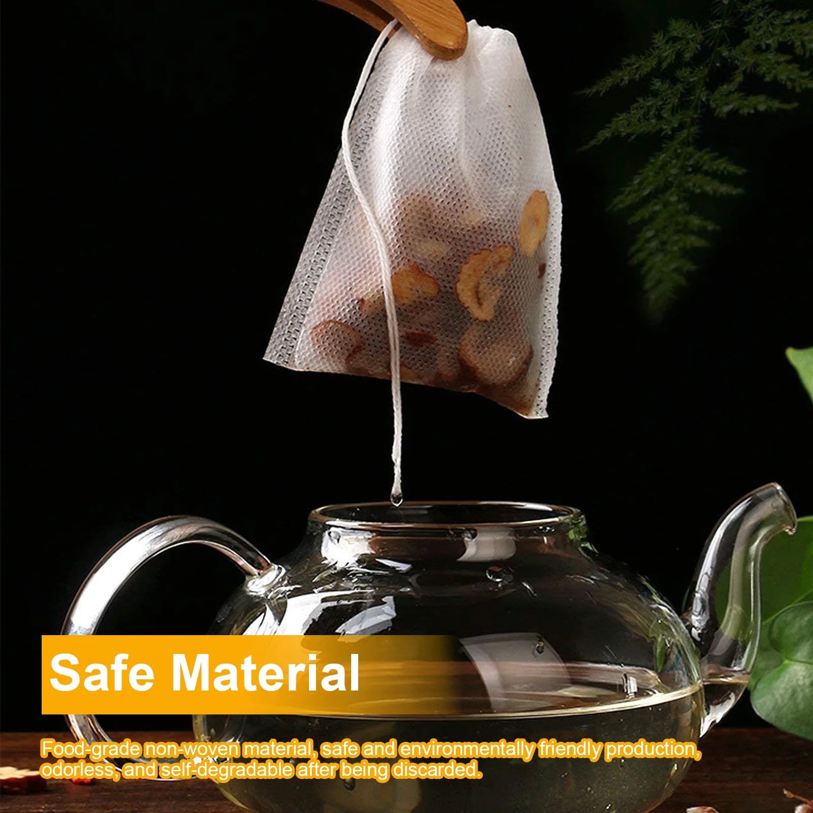 Disposable Tea Filter Bags, CELECTIGO Empty Drawstring Seal Filter Tea Bags, Safe & Natural Material, 1-Cup Capacity, Tea Filters Infuser for Loose Leaf Tea, Coffee, Spice, Herbs (2.76