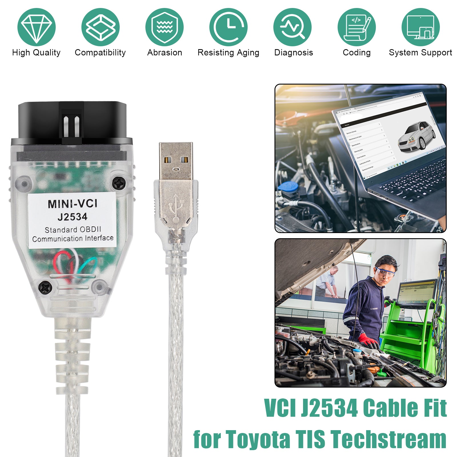 Enhance Diagnostics with Precision: VCI J2534 Cable Tailored for Seamless Integration with Toyota TIS Techstream