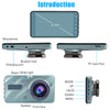 4" Dash Cam: 1080P FHD DVR, Touch LCD, 170° Wide Angle, G-Sensor, Front/Rear Camera (Sky Blue)