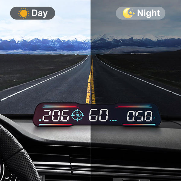 7 Inch Universal GPS Speedometer HUD - Advanced Heads Up LCD Display with Mph Digital Speed, Compass, and Altitude Speeding Alarm Fatigue Driving Alarm for All Vehicles