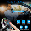 30W Fast Charging Bluetooth 5.3 FM Transmitter Car Adapter,with Dual Mics, 7 Color LED & U Disk, USB AUX Radio Hands-Free Calling & Music Playback