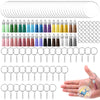 DIY Acrylic Keychain Kit - 108Pcs Transparent Ornament Craft Set: 36 Clear Circle Discs, Key Rings, Colorful Tassels