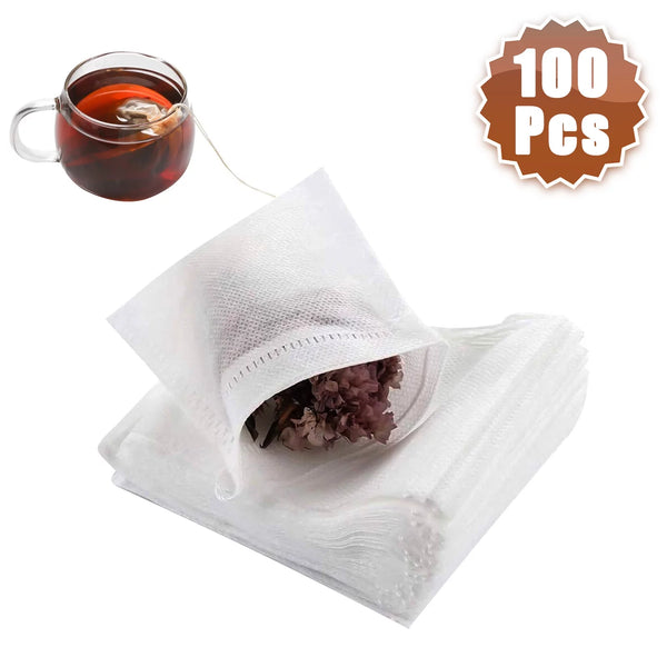 Disposable Tea Filter Bags, CELECTIGO Empty Drawstring Seal Filter Tea Bags, Safe & Natural Material, 1-Cup Capacity, Tea Filters Infuser for Loose Leaf Tea, Coffee, Spice, Herbs (2.76"x3.54")