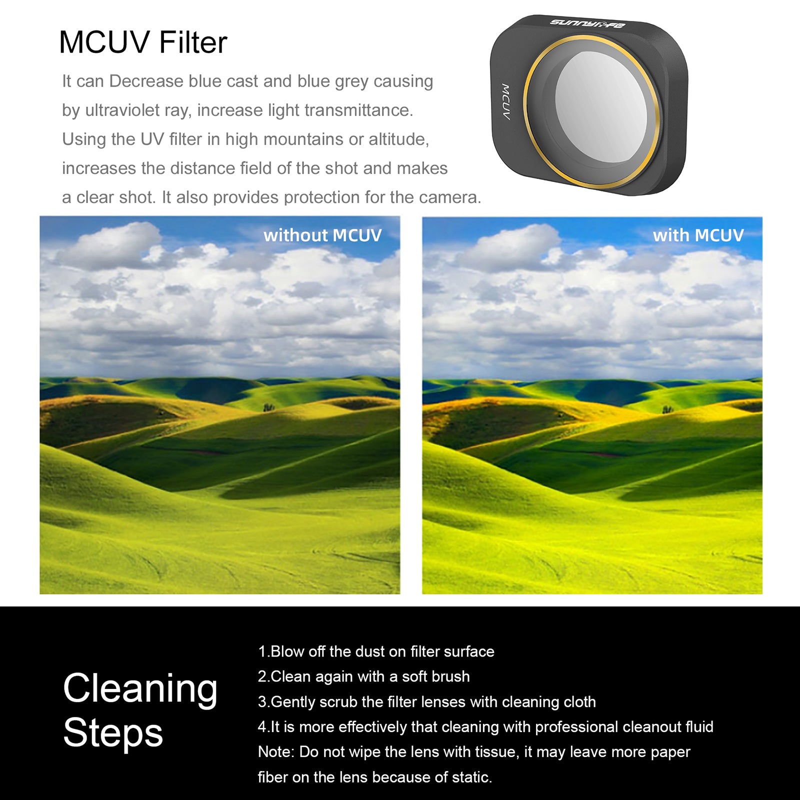 ND Filters Set: DJI Mini 3 Pro, 6PCs Lens Filters MCUV CPL ND4-32, Accessories Kit