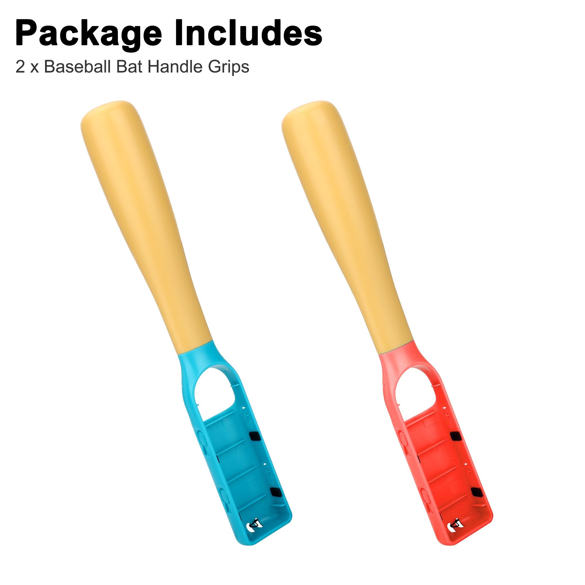 2Pcs Baseball Bat Handle Grips Fit for Nintendo Switch/OLED Joy-Con, Sports Video Game Accessories