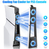 External Cooling Fan Holder with LED Light for PS5 - Adjustable Fan Speed Horizontal Cooler System - USB Hub Included for PS5 Slim Disc/Digital Edition - Enhanced Cooling Solution