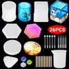 26Pcs Silicone Resin Epoxy Coaster and Cup  Molds Set, Silicone Mold Set with straw, DIY Crafts Casting Tools