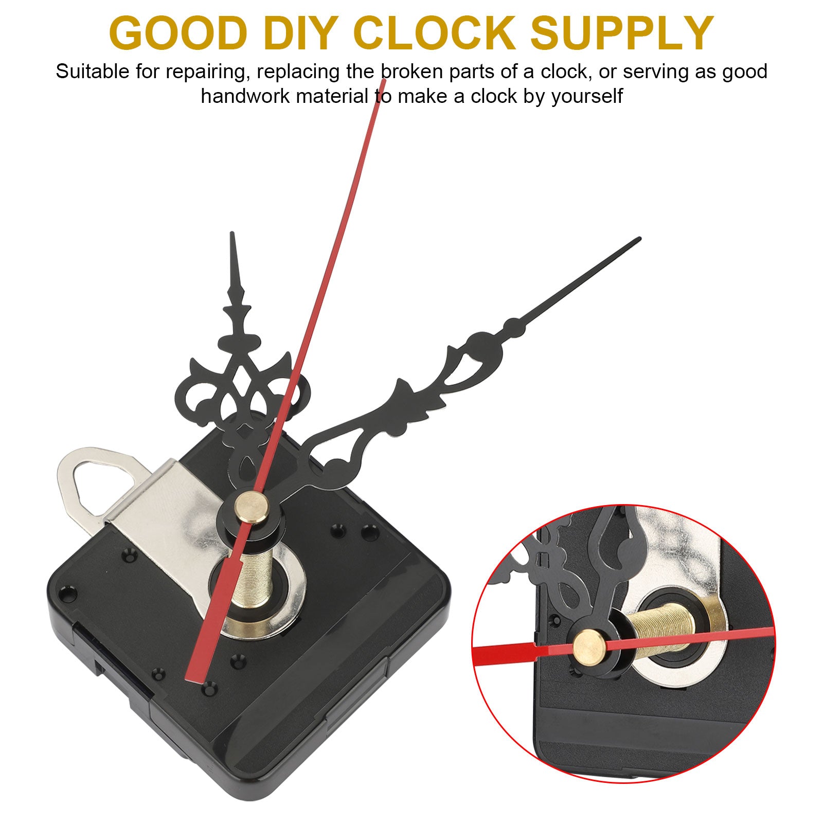 2 Pair Hands Quartz Clock Movement, DIY Wall Clock Movement Mechanism Clock Repair Parts Replacement (Shaft Length 1.2 Inch/ 31 mm)
