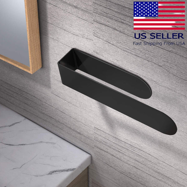 Hand Towel Holder, Self Adhesive Wall Bathroom Towel Hanger, Stainless Brushed Steel, Black