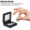 3D Floating Display Case Stand Holder, Military Challenge Medallion Display, Military Coin Clear Box, Floating Effect Holder,1.96 "x 1.96" x 0.78", Black