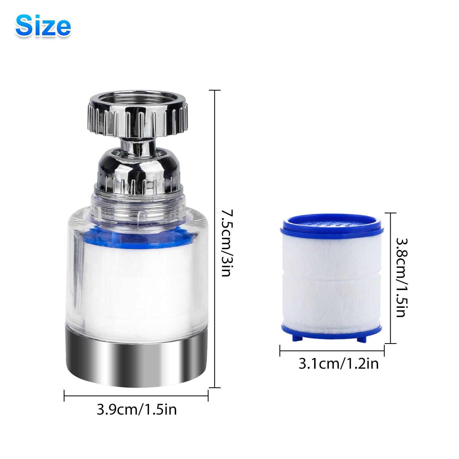 360° Kitchen Sink Mounted Faucet Water Filter System for Efficient Tap Filtration and Purification with Easy Cleaning