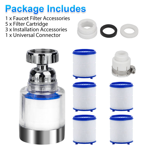 360° Kitchen Sink Mounted Faucet Water Filter System for Efficient Tap Filtration and Purification with Easy Cleaning