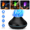 130ml USB Air Humidifier Aroma Diffuser - 7 Flame Colors, Noiseless, Auto-Off Protection (Black)