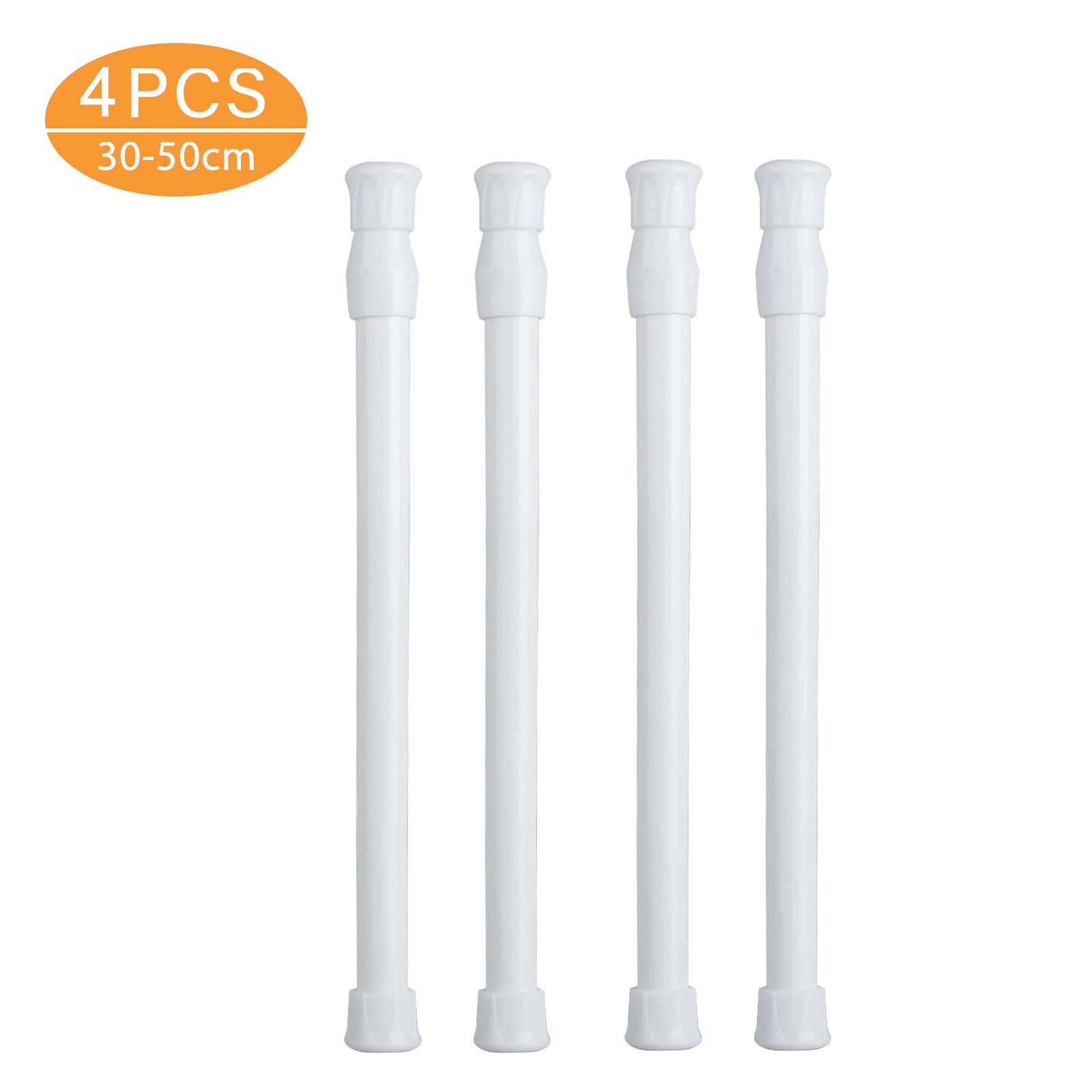 Tension Rods 11.8 to 27.6 Inch,  Spring Tension Curtain Rod, Adjustable Spring Cupboard Bars Tension Curtain Rod Shower Rod for DIY Projects Cupboard Wardrobe Window, White