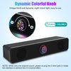 3.5mm Computer Speaker RGB Sound Bar - 6W Wired Bass Audio - USB Powered for Gaming, Home, Outdoor Party Projector