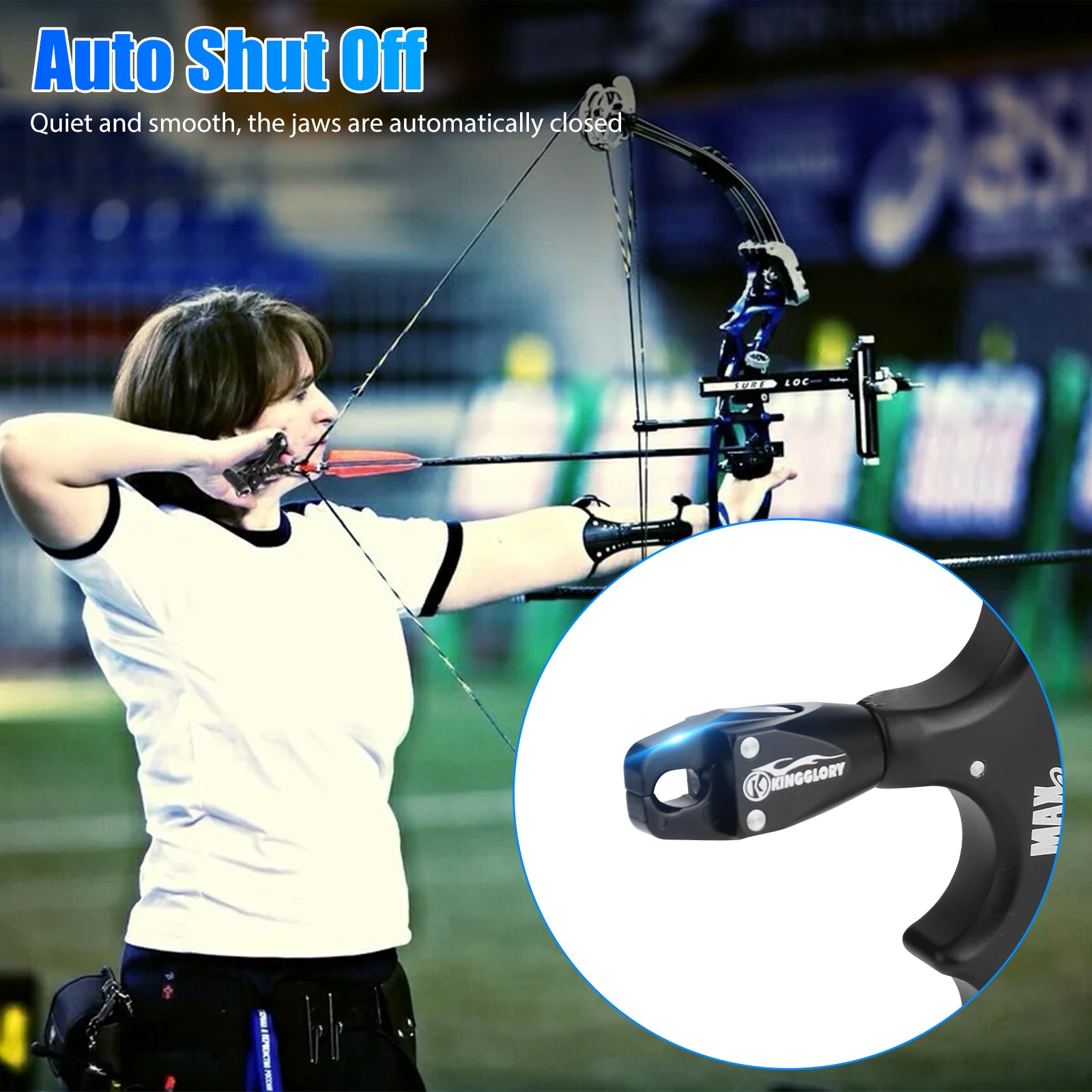 360°Rotation Compound Bow Release Aid / Archery 4-Finger Compound Bow Release Adjustable Can Rotate 360° Thumb Release