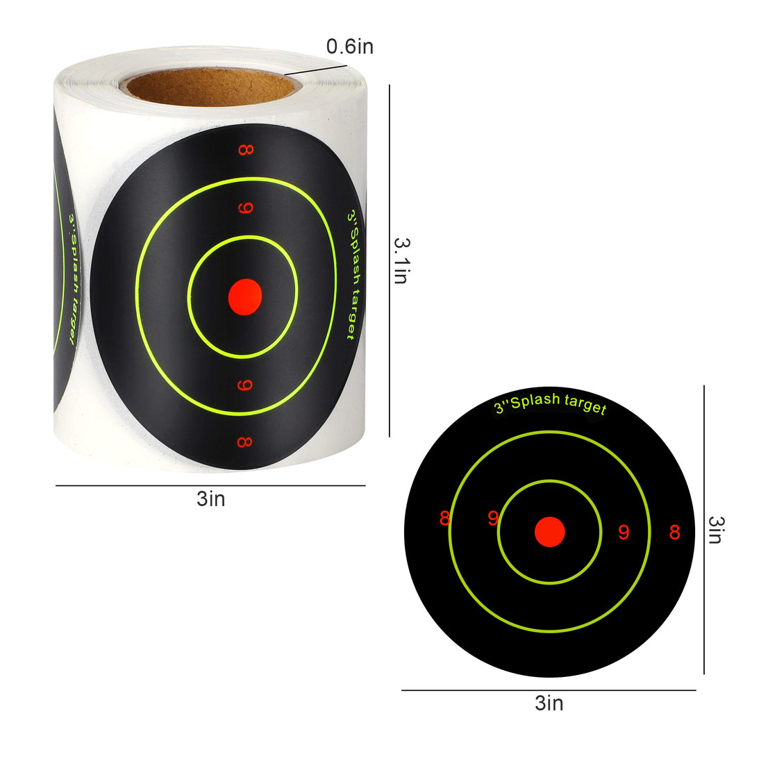 200 Pcs Self-Adhesive Shooting Targets Stickers - 3"reactive paper tar
