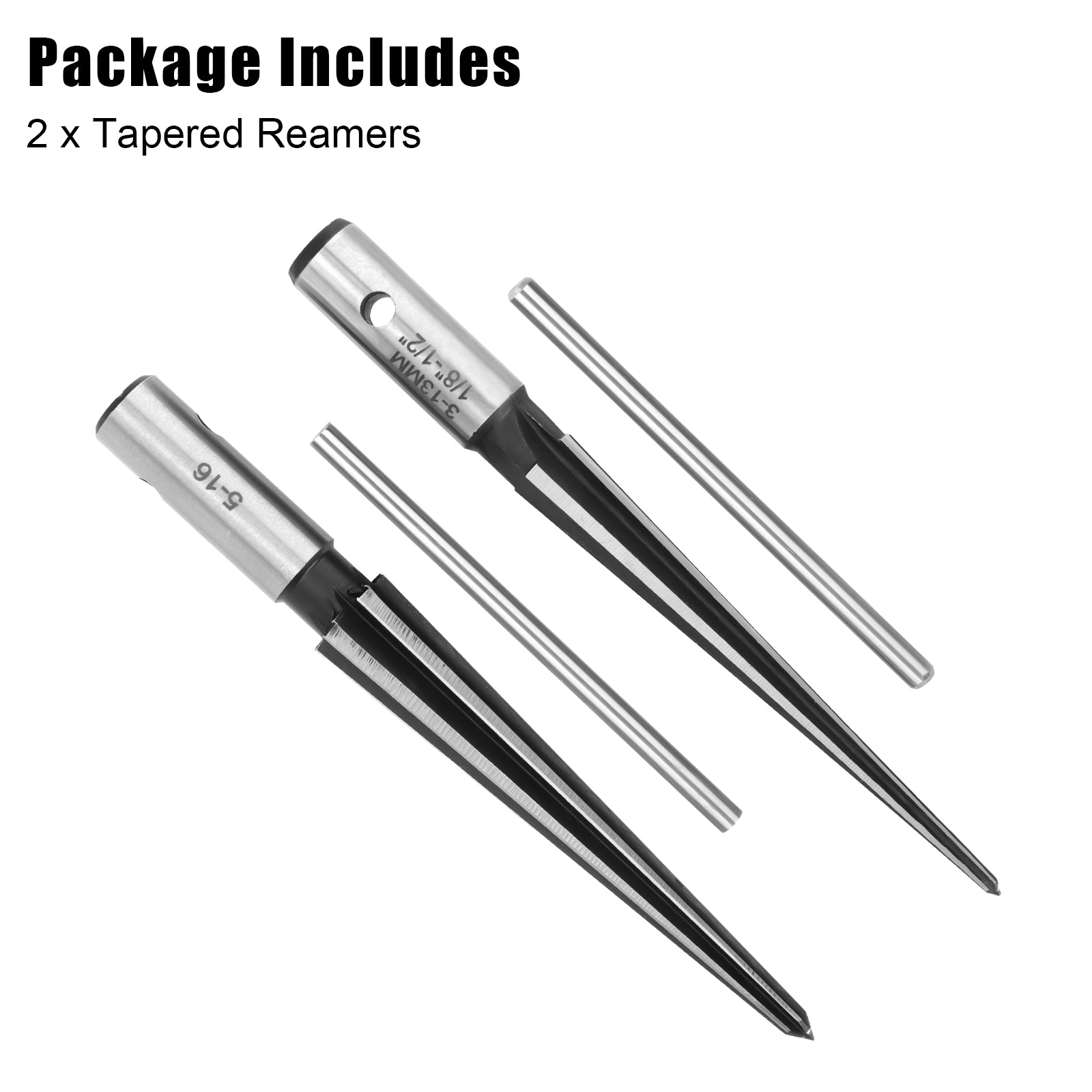 2 pcs T Handle Tapered Reamer Set,(1/8 