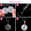 DIY Acrylic Keychain Kit - 108Pcs Transparent Ornament Craft Set: 36 Clear Circle Discs, Key Rings, Colorful Tassels