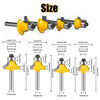 4 PCS 1/4" Shank Roundover Edging Router Bit Set Corner Rounding Edge Forming Roundover Beading Router Bit Set - 5/16" 3/16" 1/4" 1/8" Radius