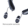 Wireless Stereo Headset Retractable Wire