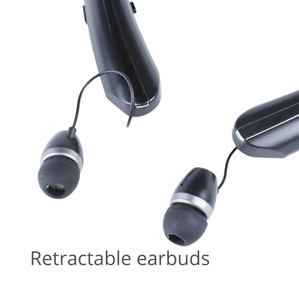 Wireless Stereo Headset Retractable Wire